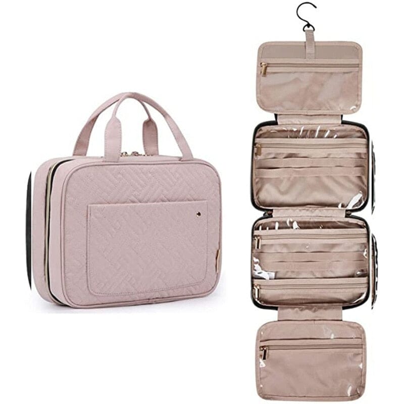 Trousse de Toilette de Voyage Femme à Suspendre en Tissus Colorés