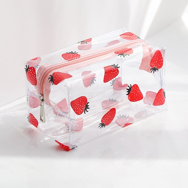 Trousse de Toilette Femme Transparente - Voyage aux Fraises