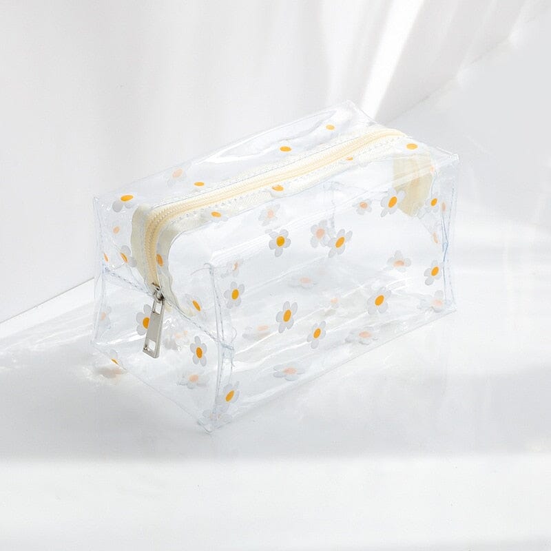 Trousse de Toilette Femme Transparente Marguerites - Collection Voyage