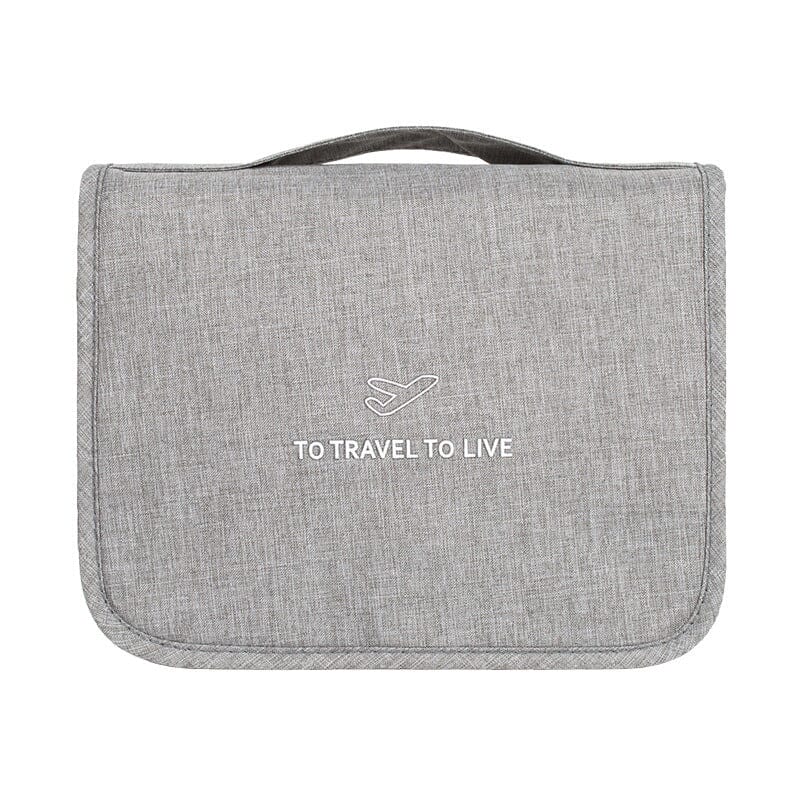 Trousse de Toilette de Voyage à Suspendre - Wanderlust Essentials (Gris)