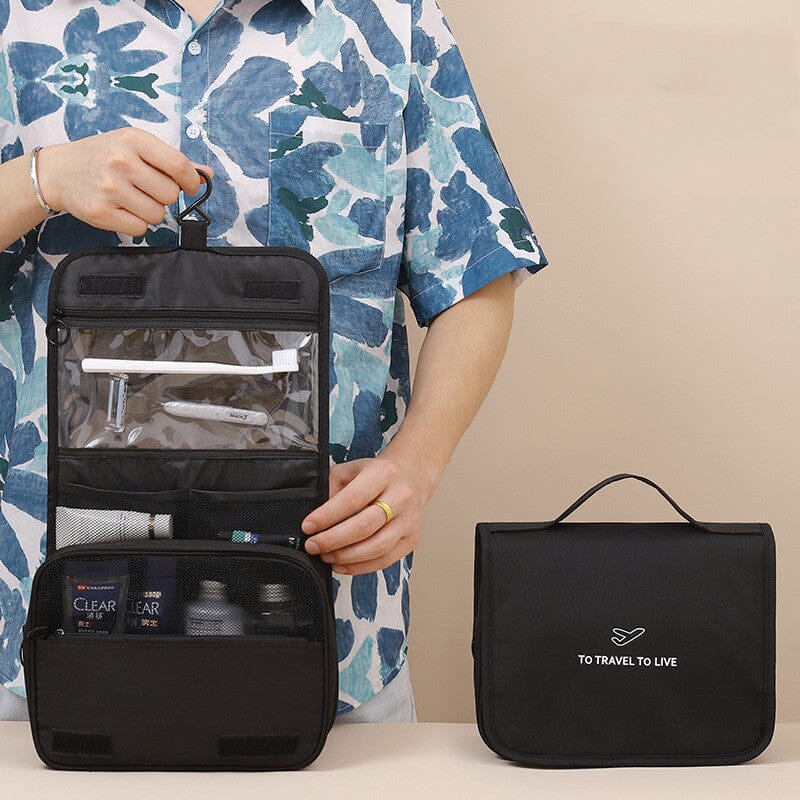 Trousse de Toilette de Voyage To Travel To Live (Noir)