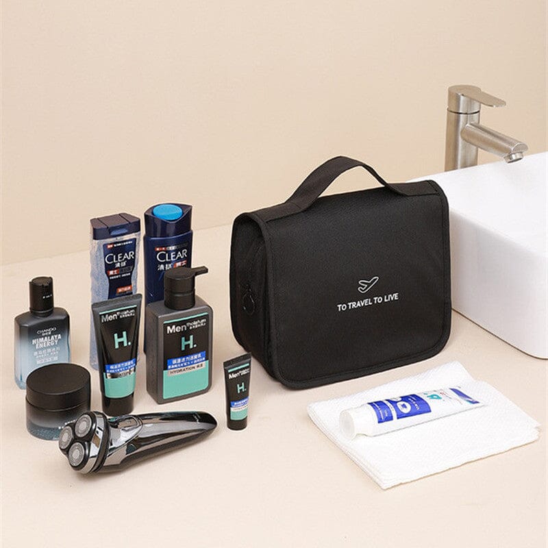Trousse de Toilette de Voyage To Travel To Live (Noir)