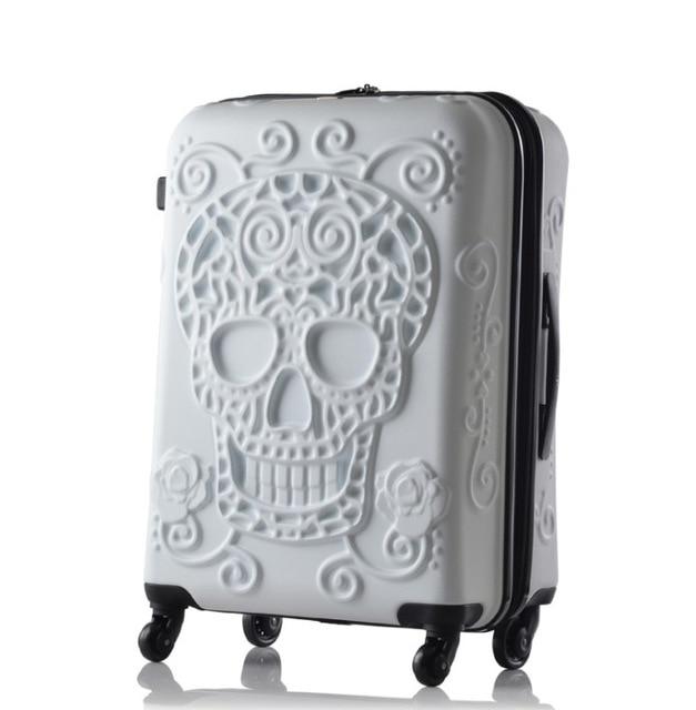 Valise Skull Mexicaine Rigide (Blanc)
