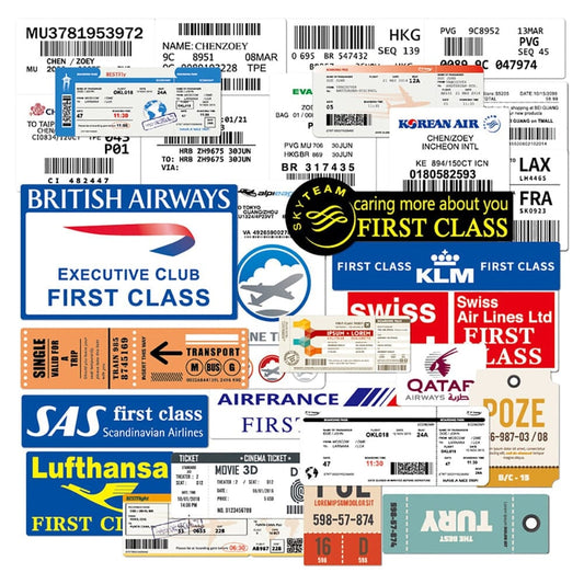 Autocollants pour Valise - Cartes d'Embarquement (Pack de 30)