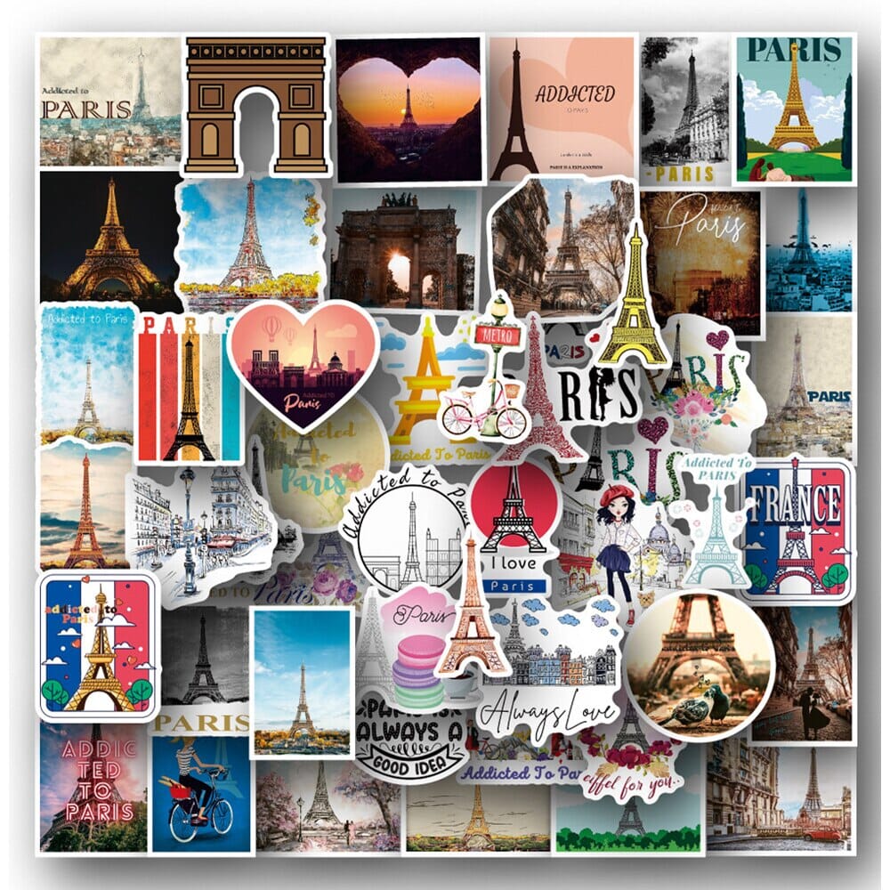 Stickers Valise - Paris (Pack de 50)