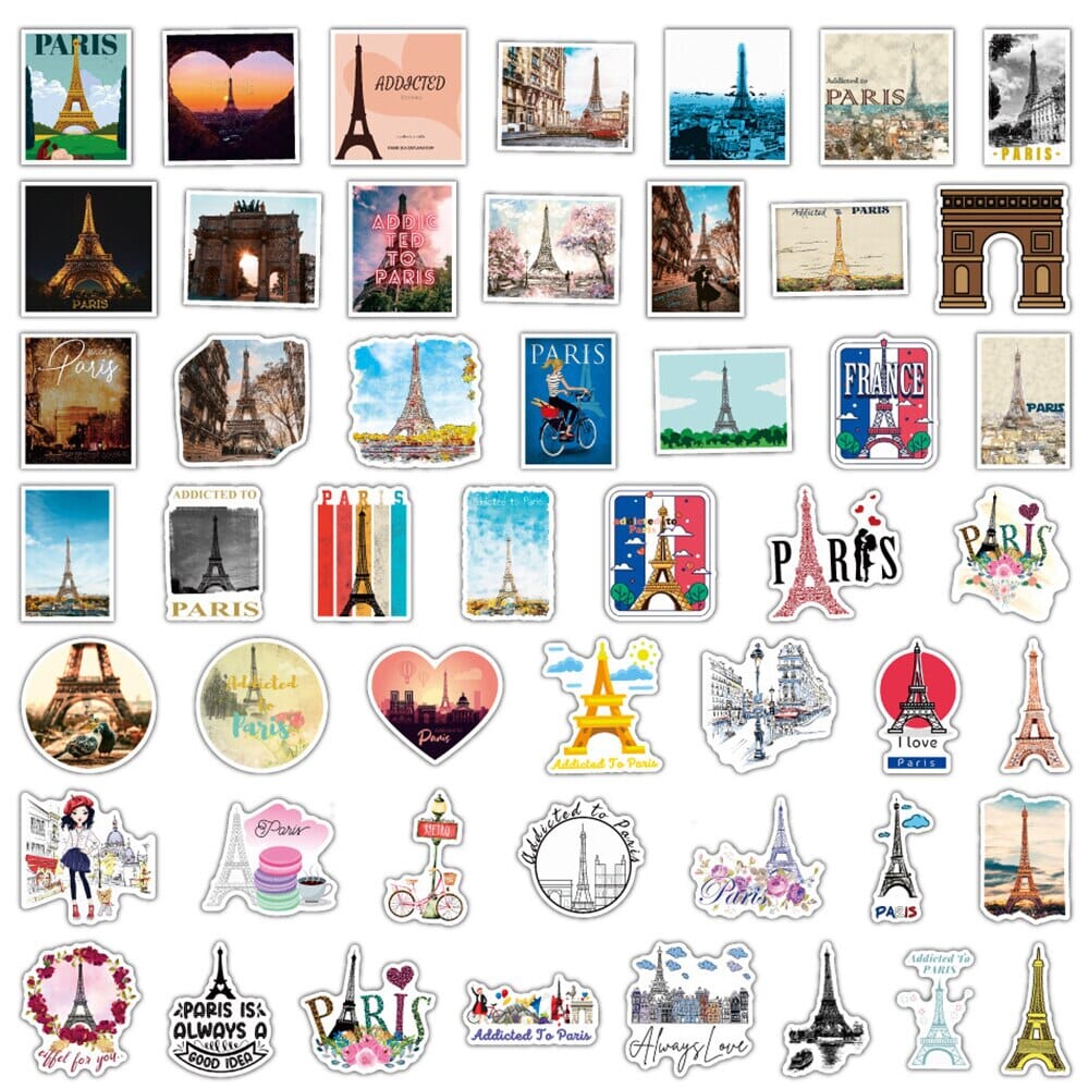 Stickers Valise - Paris (Pack de 50)