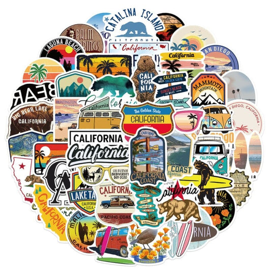 Autocollants Valise - California Dream (Pack de 50)