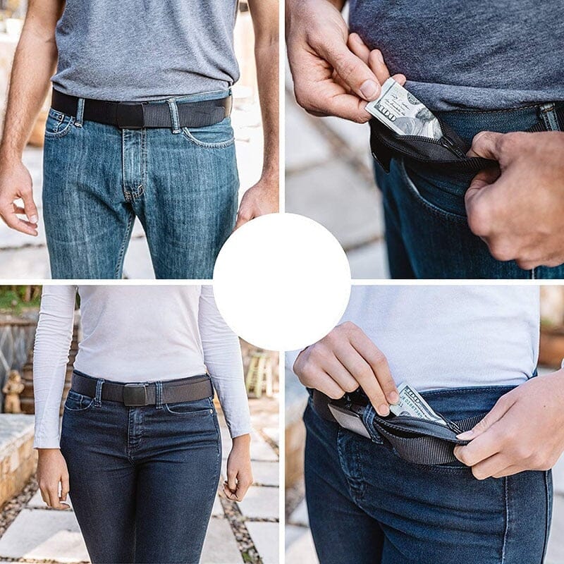 Ceinture de Voyage Cache-Billets - Antivol (Noir)