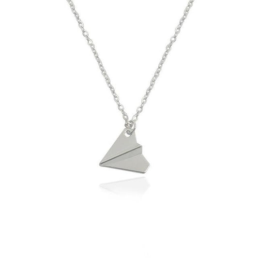 Collier Avion - Argent Paper Airplane