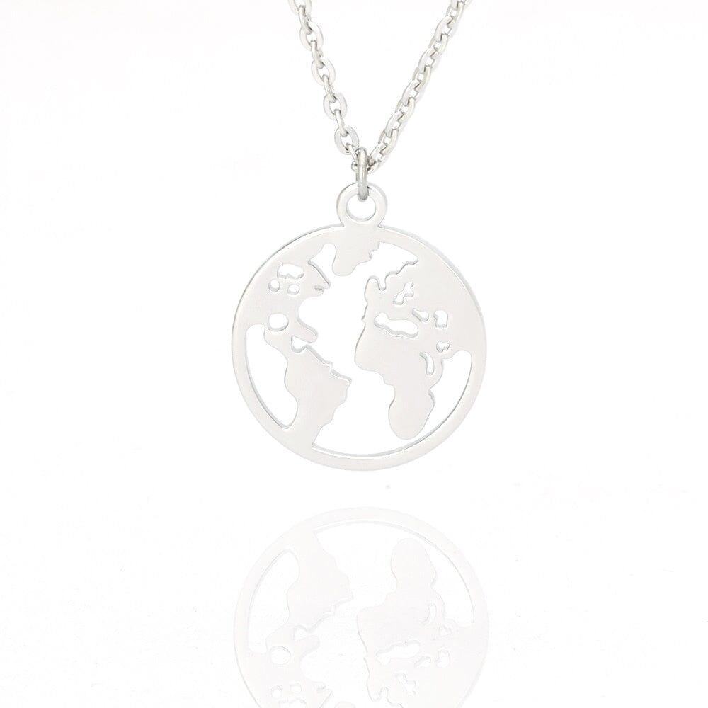 Collier Pendentif Globe Terrestre Minimaliste - Collection Voyager