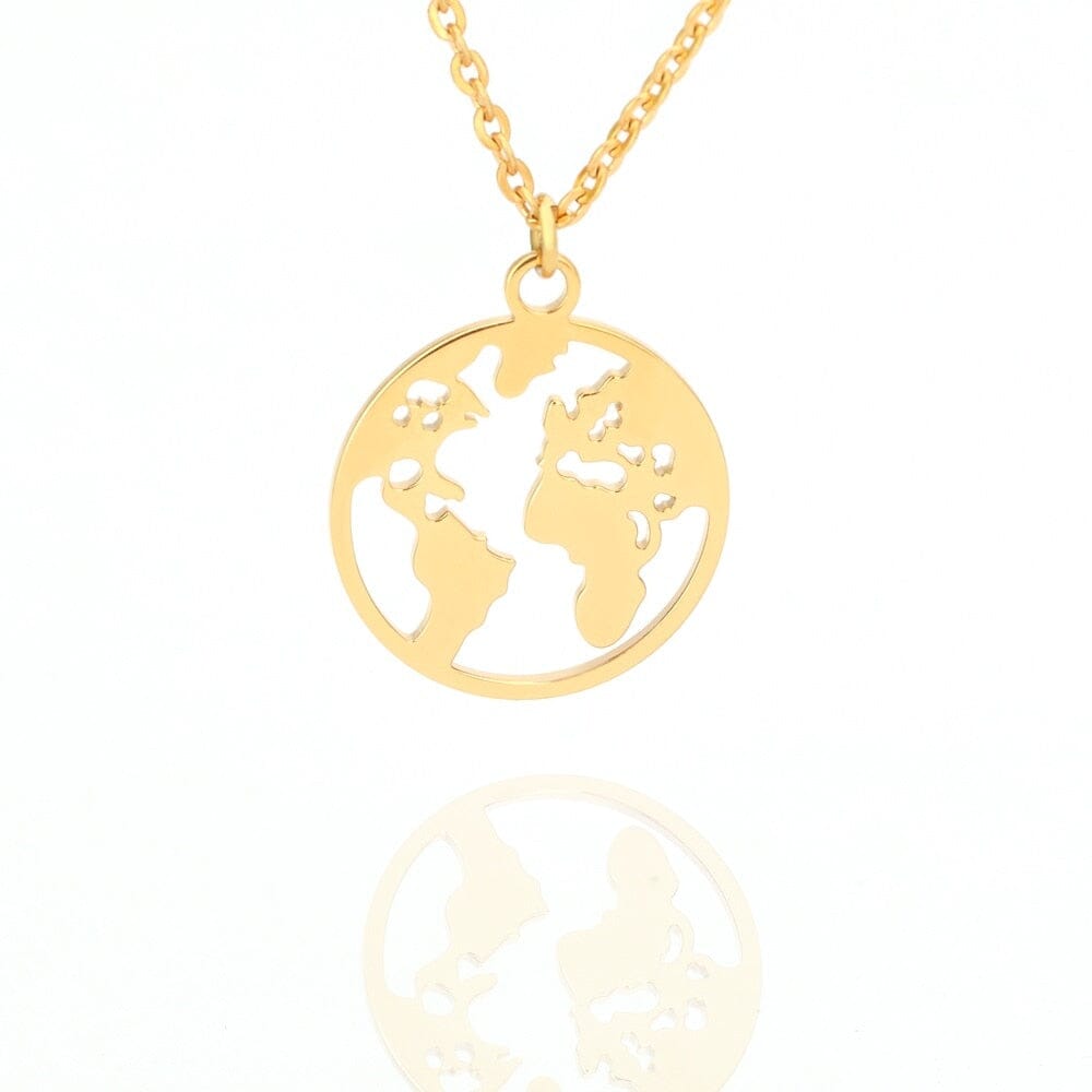 Collier Pendentif Globe Terrestre Minimaliste - Collection Voyager