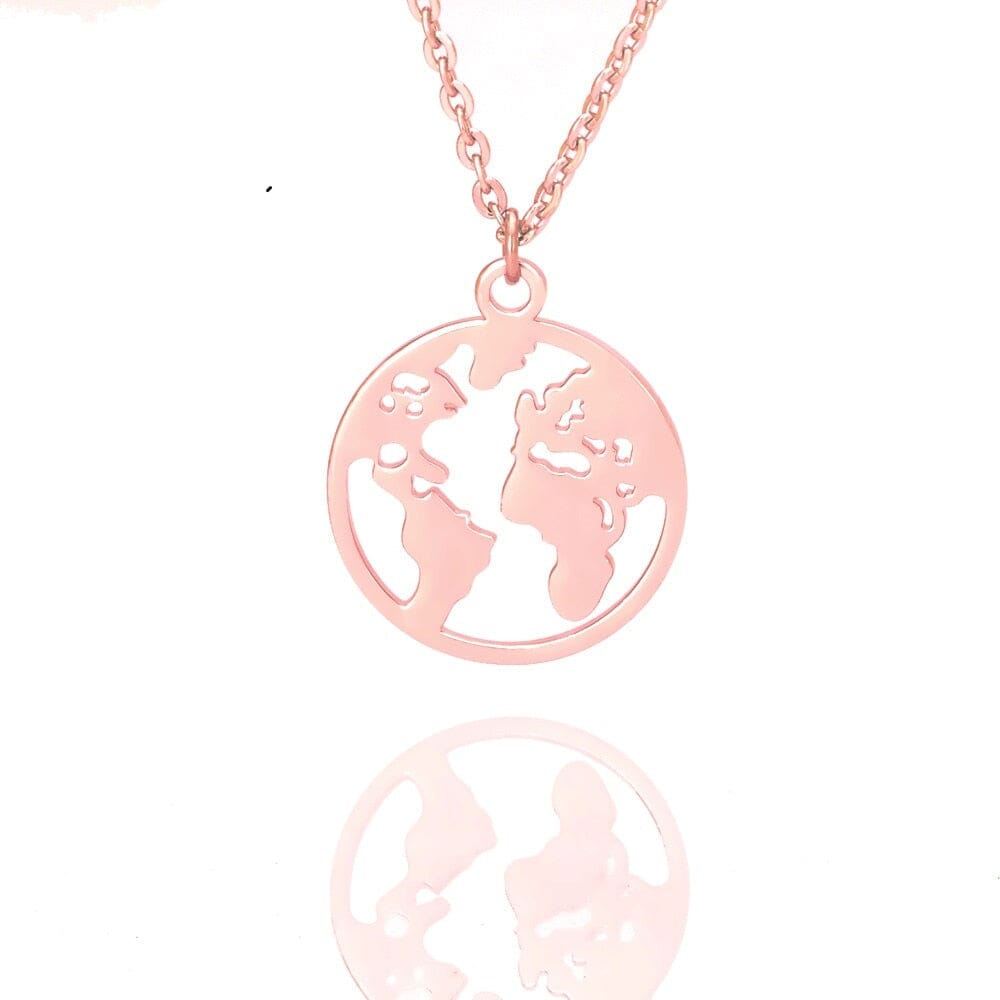 Collier Pendentif Globe Terrestre Minimaliste - Collection Voyager