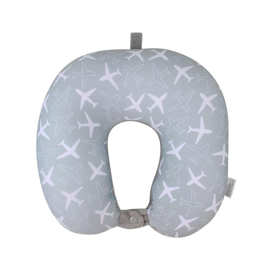 Coussin de Voyage - Avion Gris Voyageur