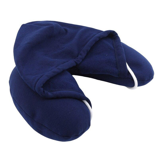 Coussin de Voyage - Hoodie Bleu Marine - Explorez l'Univers Confortable