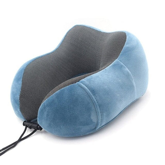 Coussin de Voyage Mémoire de Forme Bleu Ciel - Explorez le Monde en Confort