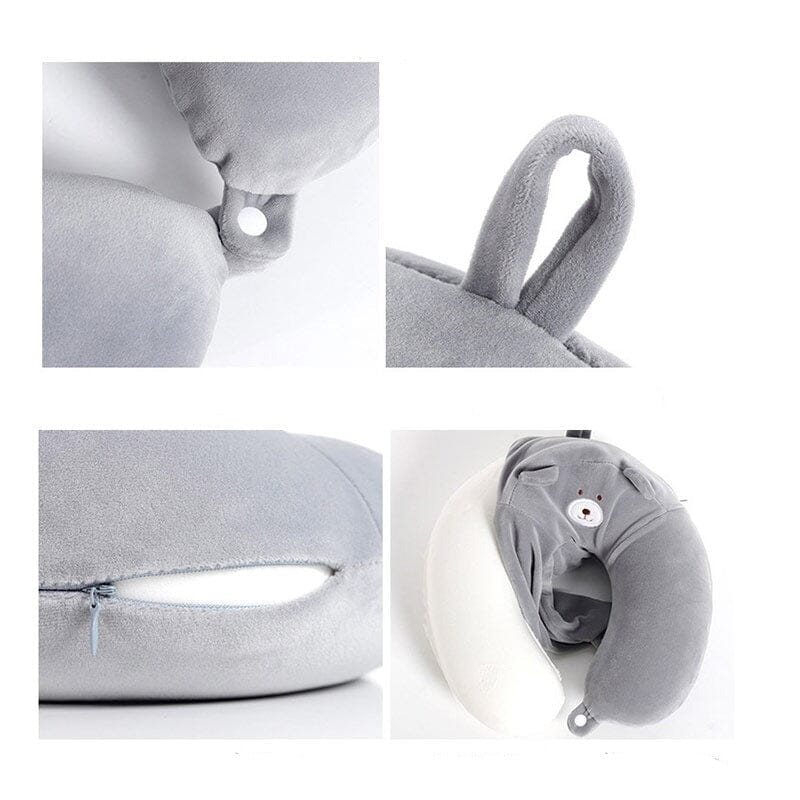 Coussin de Voyage Mémoire de Forme Enfant Ours - Explorer en tout confort