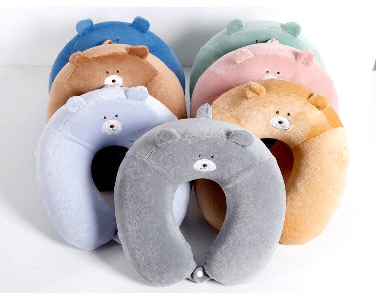 Coussin de Voyage Mémoire de Forme Enfant Ours - Explorer en tout confort