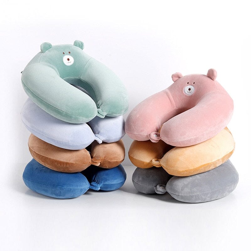Coussin de Voyage Mémoire de Forme Enfant Ours - Explorer en tout confort