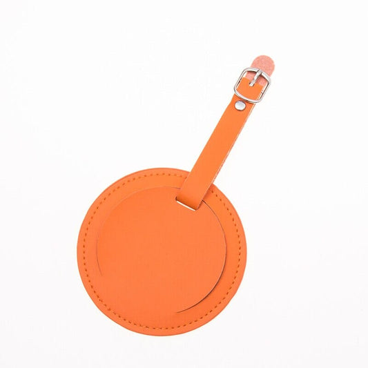 Étiquette Bagage - Rond Orange - Voyager avec Style