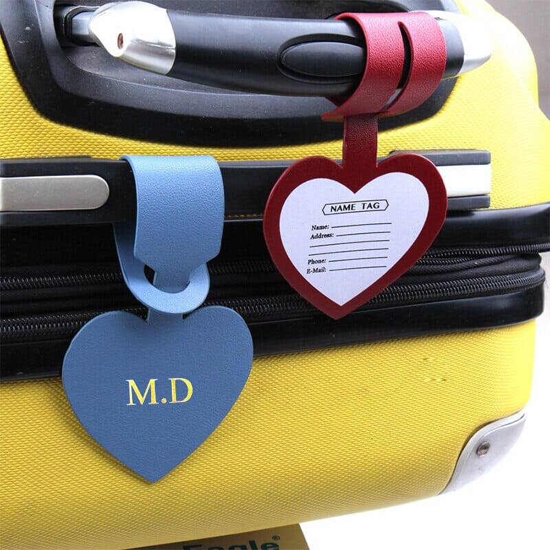Étiquette Bagage Personnalisée - Collection Voyage Cœur