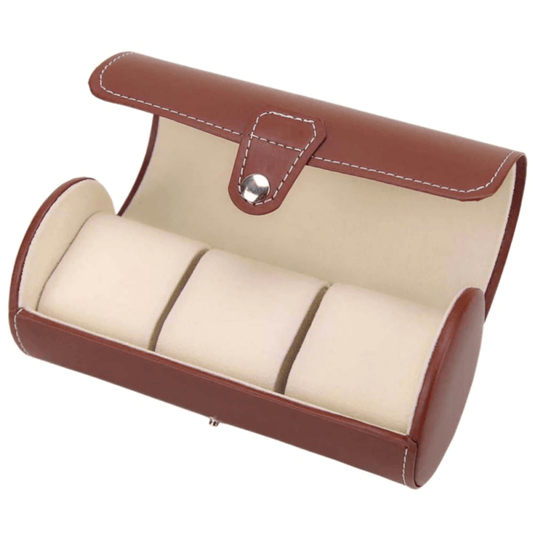 Étui de Voyage pour Montres Arrondi (Marron)