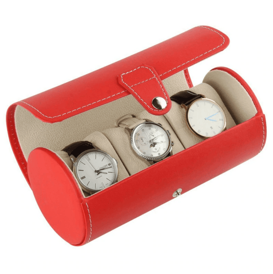 Étui Voyage pour Montres - Arrondi (Rouge)