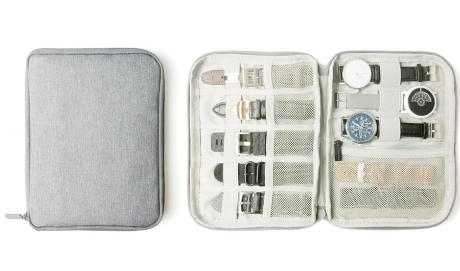 Étui de Voyage pour Montres - TravelBasics Gris (10 Montres)