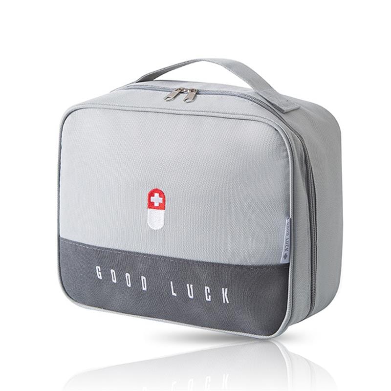 Grande Trousse à Pharmacie de Voyage Vide - Good Luck (Gris)