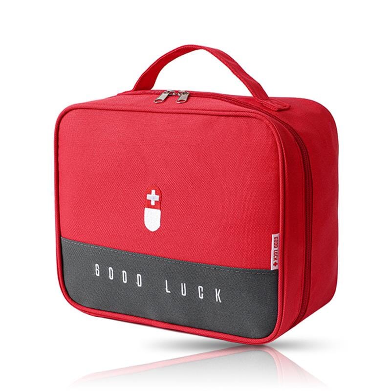 Grande Trousse à Pharmacie de Voyage Vide - Good Luck (Rouge)