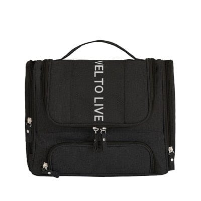 Grande Trousse de Toilette à Suspendre - Travel To Live (Noir)