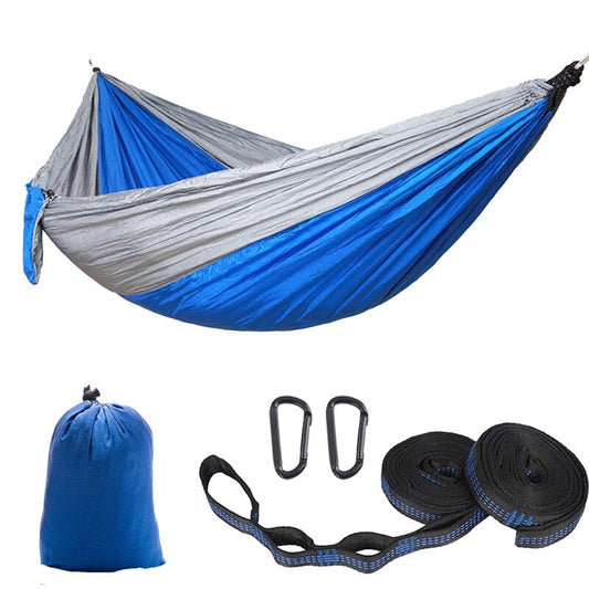 Hamac de Voyage pour 2 Personnes (Gris/Bleu)
