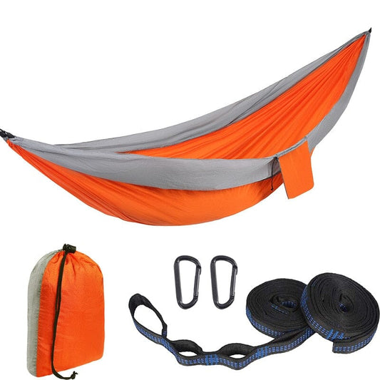 Hamac de Voyage - pour 2 Personnes (Gris/Orange)