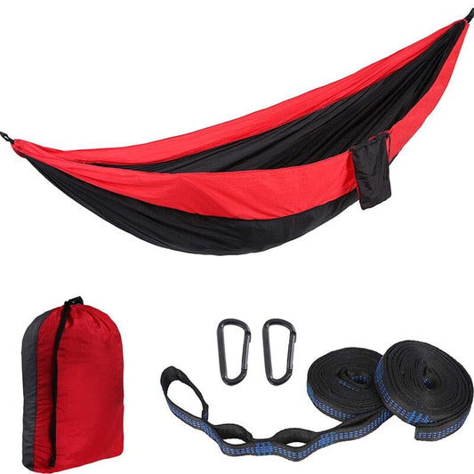 Hamac de Voyage pour 2 Personnes (Rouge/Noir)