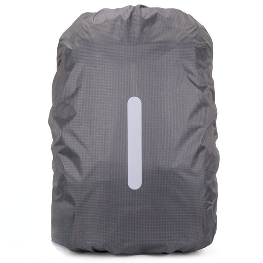Housse de Pluie pour Sac à Dos Grise (avec Bande Réfléchissante)