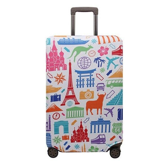 Housse de Valise - Symboles Touristiques - Collection Voyager chic