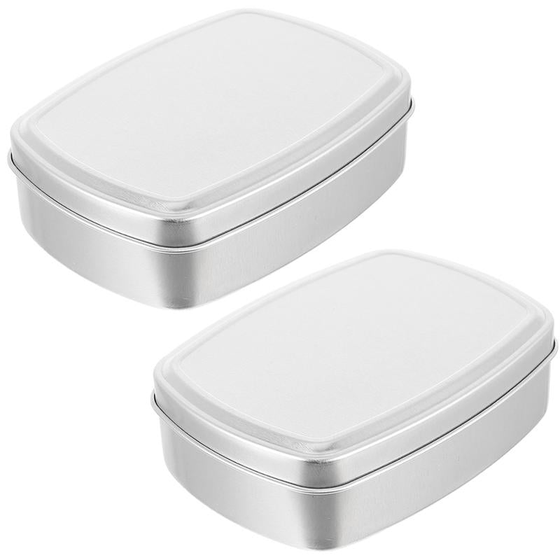 Set de 2 Boîtes à Savon de Voyage en Aluminium