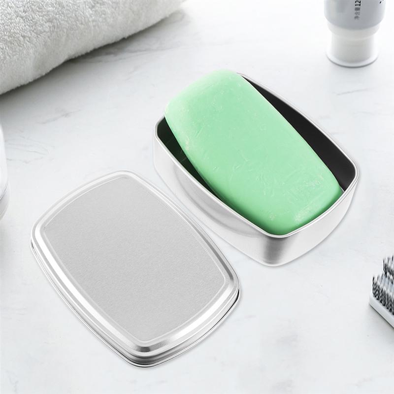 Set de 2 Boîtes à Savon de Voyage en Aluminium