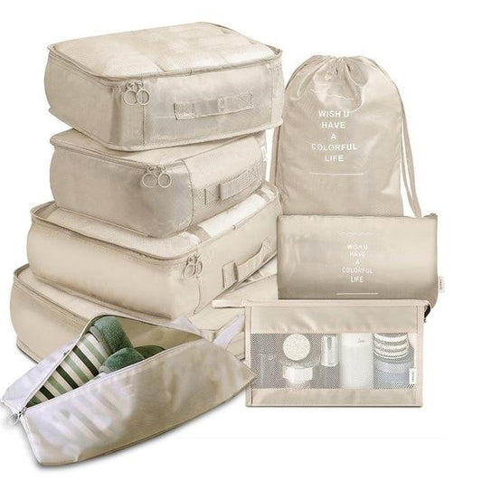 Organisateurs de Valise Colorful Life (Ensemble de 8, Beige)