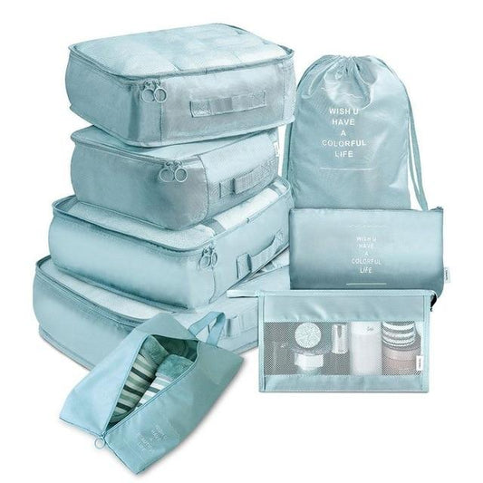 Valise Colorful Life (Set de 8, Bleu Ciel)