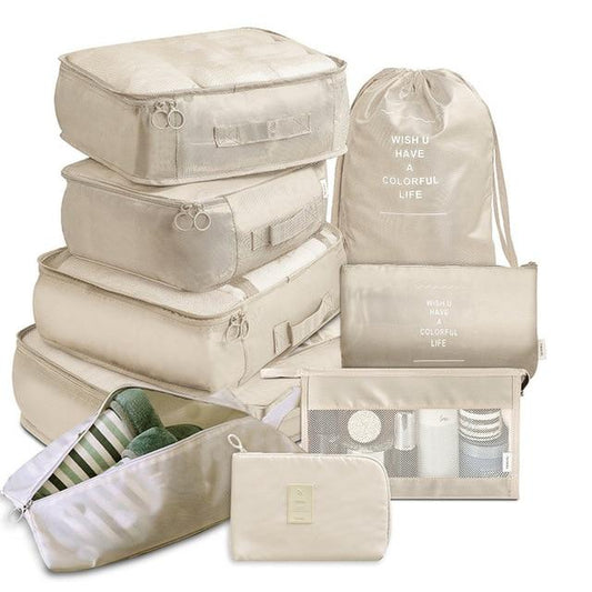 Organisateurs de Valise Colorful Life - Set de 9 (Beige)