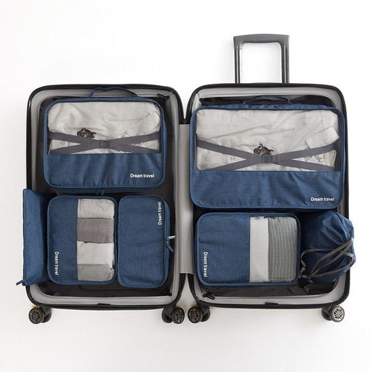 Dream Travel - Organisateurs de Valise (Set de 7, Bleu Marine)
