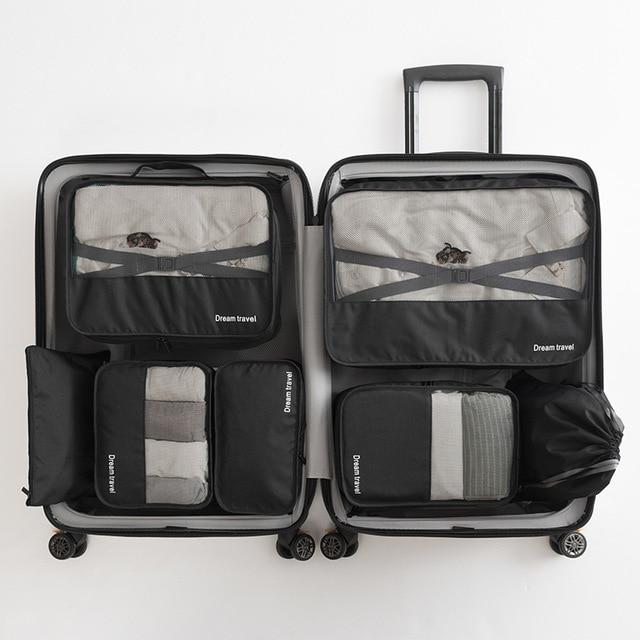 Organisateurs de Valise Dream Travel (Ensemble de 7 pièces, Noir)