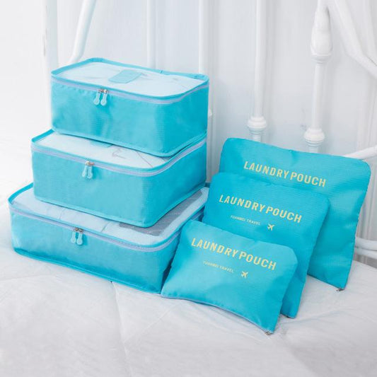 Voyager en Toute Sérénité - Sac à Linge (Set de 6, Bleu Ciel)