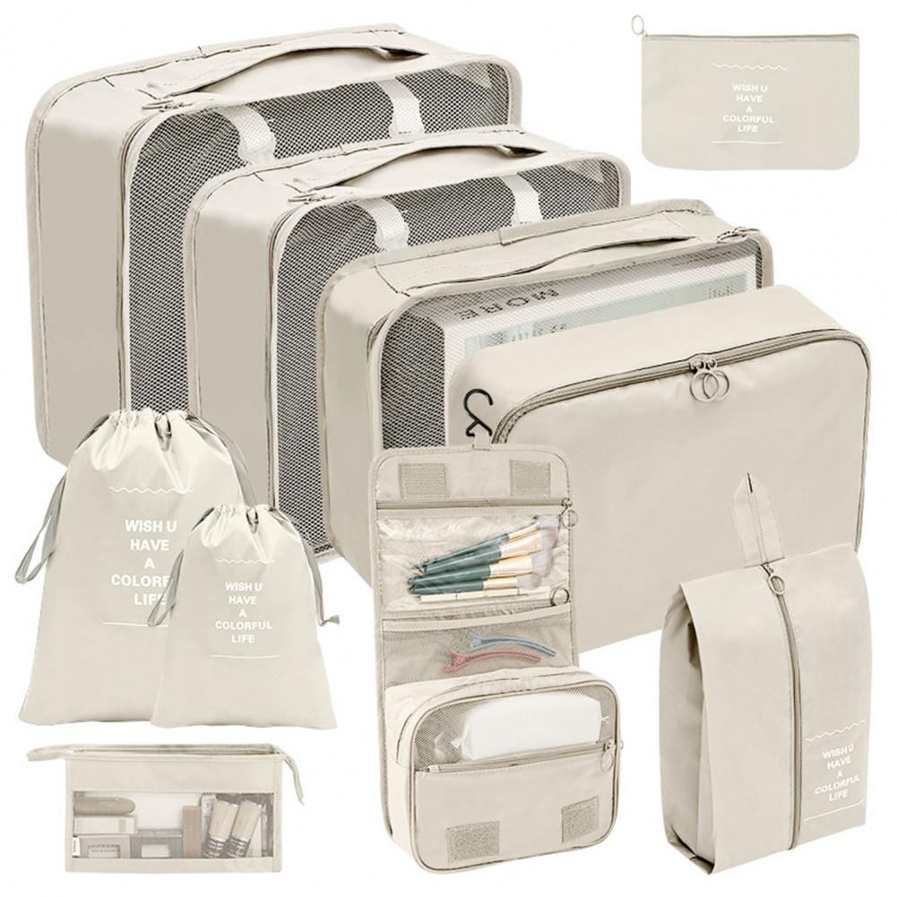 Valise Organizers - Set de 10 Pochettes (Beige)