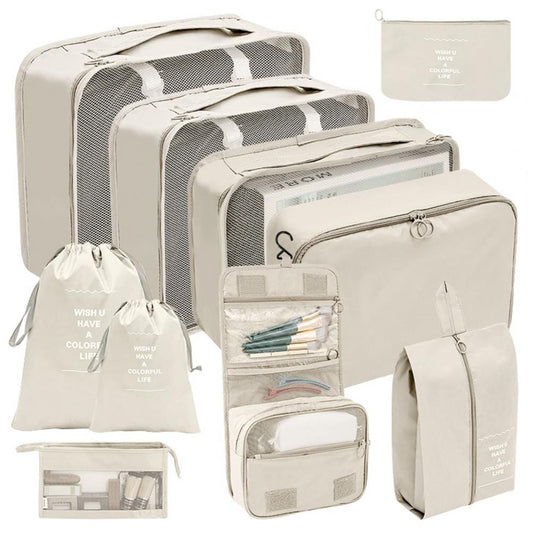Valise Organizers - Set de 10 Pochettes (Beige)