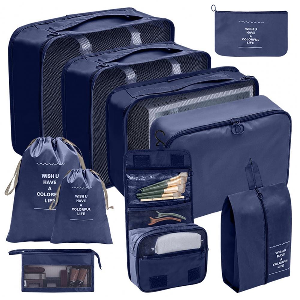 Agence de Valise - Ensemble de 10 Pochettes (Bleu Marine)