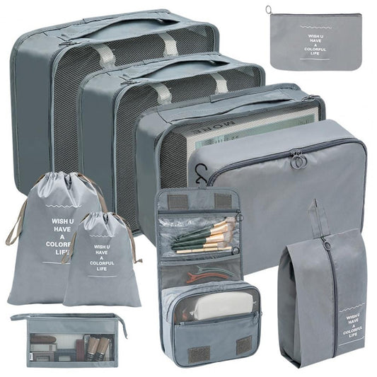 Organisateurs de Valise - Ensemble de 10 Pochettes de Voyage (Gris)
