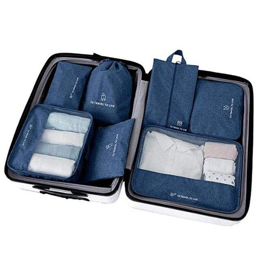 Valise Essentials - To Travel To Live (Set de 7, Bleu Marine)