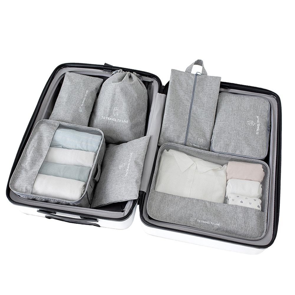 Valise Organizers - Travel with Style (Set de 7, Gris)