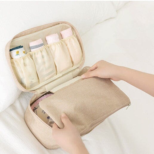 Pochette Voyage pour Sous-Vêtements - To Travel To Live (Beige)